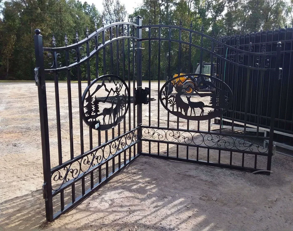 Современный дизайн laster custer gates большой медведь 14/16 футов алюминиевые ворота наружные