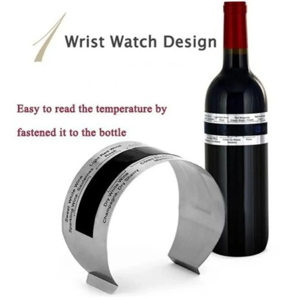 New Wine Collar Thermometer Bar Beverage Tool Clever Bottle Snap Thermometer LCD Display Clip Sensor for Champagne Beer Red Wine