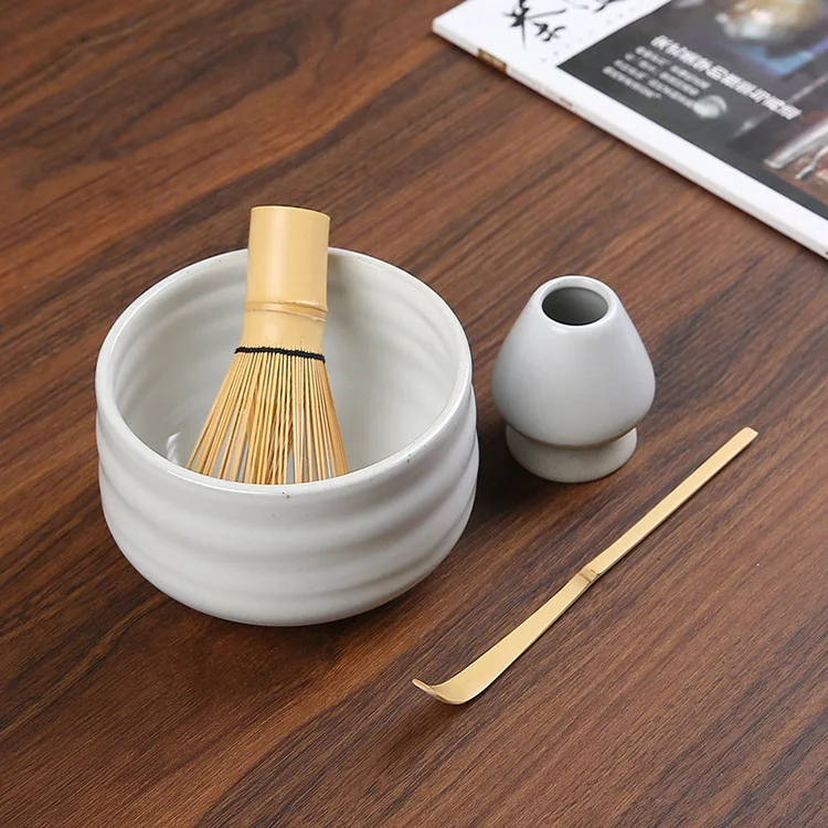 Wholesale Custom Printed Bamboo Tea Whisk Kit Matcha Green Bowl Tea Set With Cheap Price