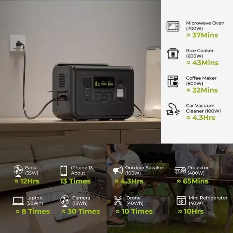 800W/512Wh portable power station for camping and outdoor power bank with factory price