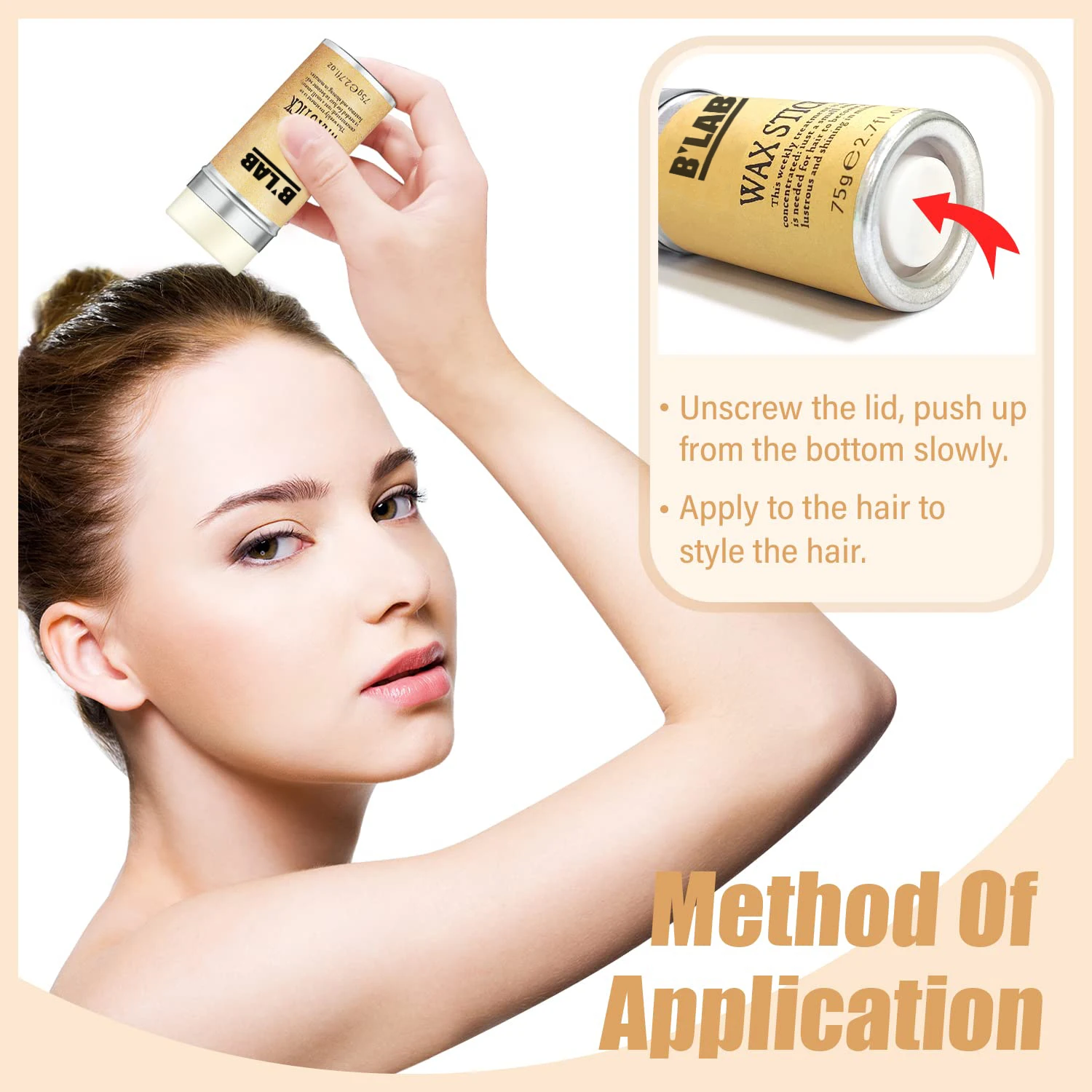 Private Label Hair Stick Wax for Edge Control Hair Styling Wax Stick for Men and Women Strong Hold Matte Clay for Hair Stick Wax