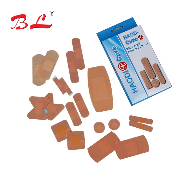 100 Counts Waterproof PE elastic plastic adhesive plaster bandaid handyplast First Aid Adhesive Bandages