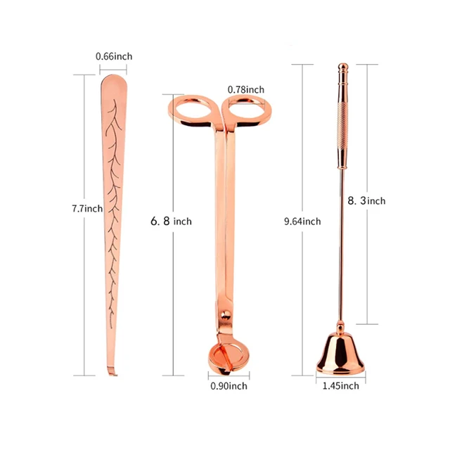 Безопасный Бронзовый фитиль из нержавеющей стали триммер на заказ/соломинка/автоматическая Зажигалка/ножницы для фитиля свечи набор для ухода за свечой с логотипом