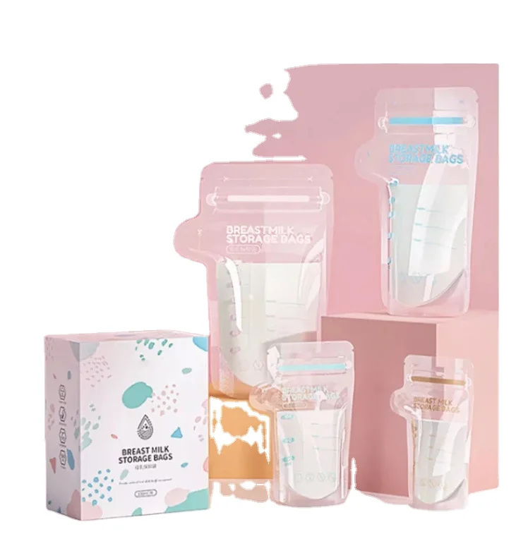 Custom Printing OEM Breastmilk Saver Freezer Bag Baby Care Feeding BPA FREE Breast Milk Storage Bags 100ml 150ml 200ml
