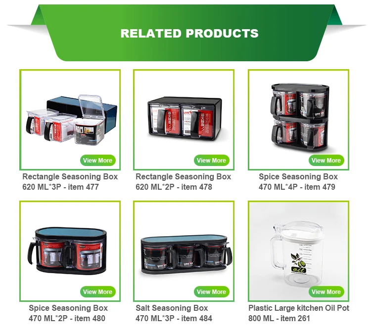 4 pieces Hot Selling Plastic Spice Jars Wholesale seasoning stainless steel moistureproof for kitchen