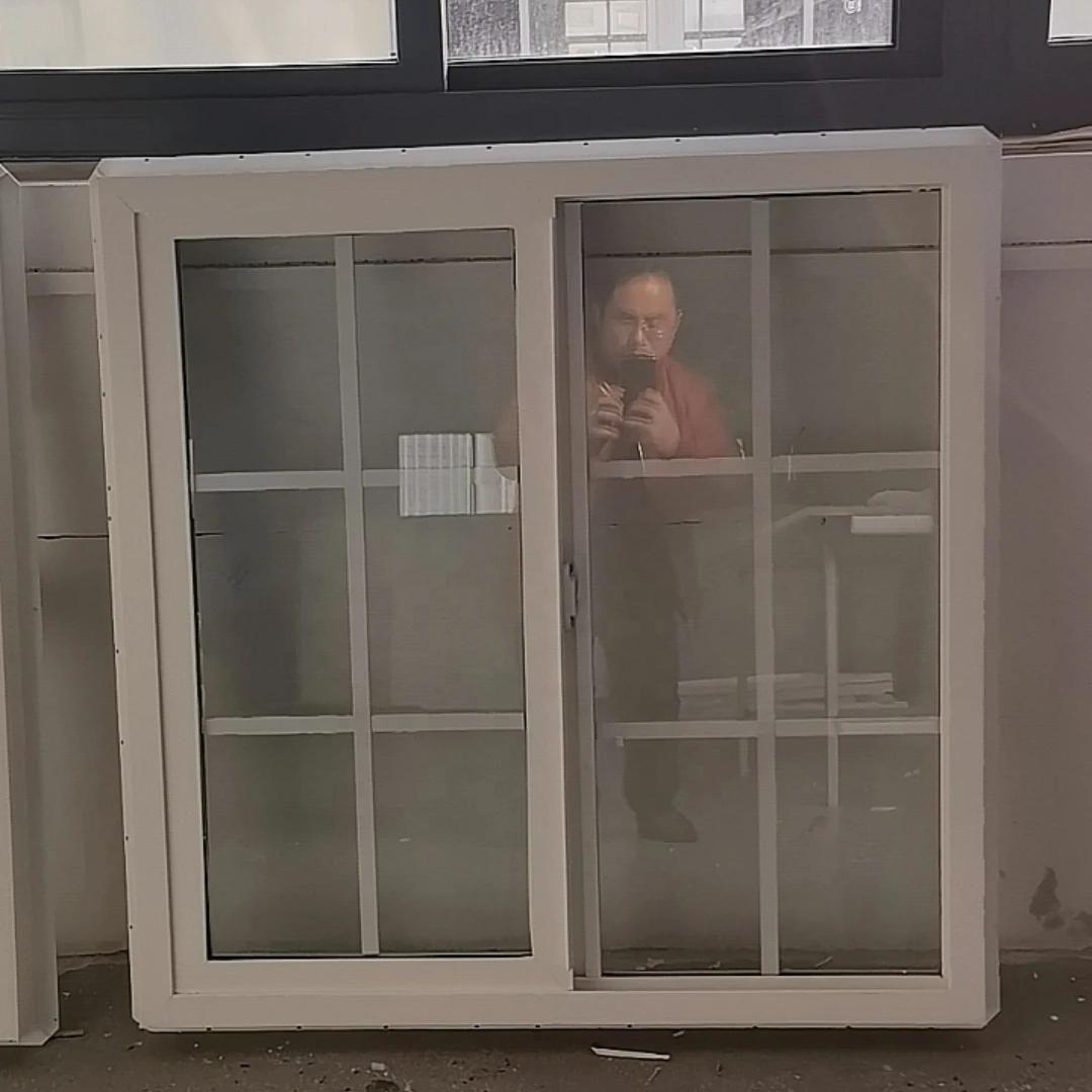 American style PVC double hung window vertical sliding UPVC window china factory price high quality soundproof