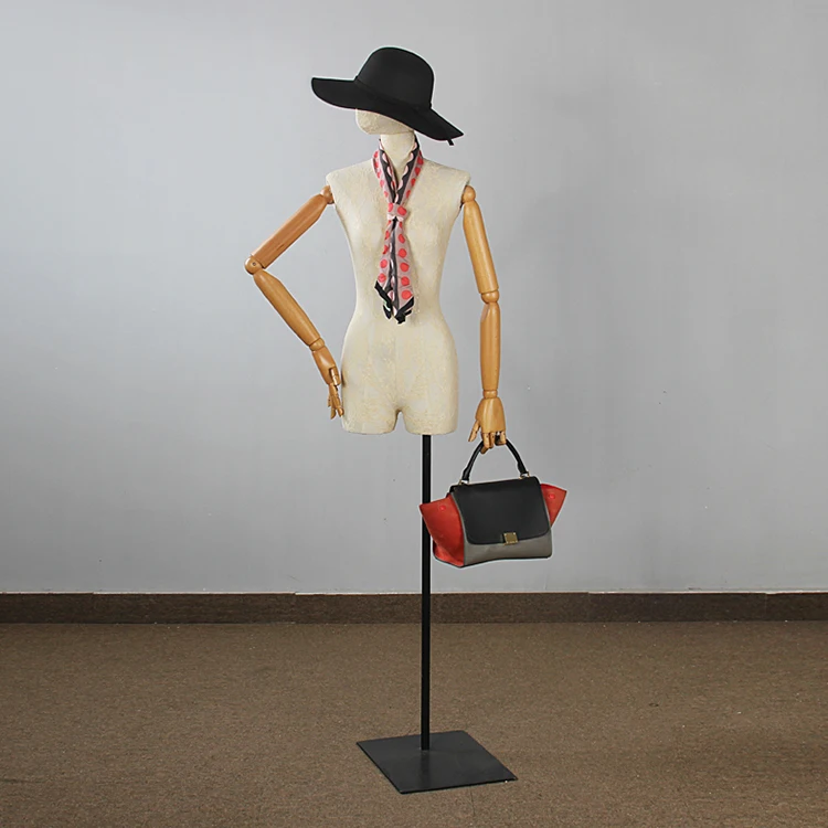 
Factory Direct Adjustable Korean Clothing Store Window Dummy Platform Woman Half Body Mannequin Props 