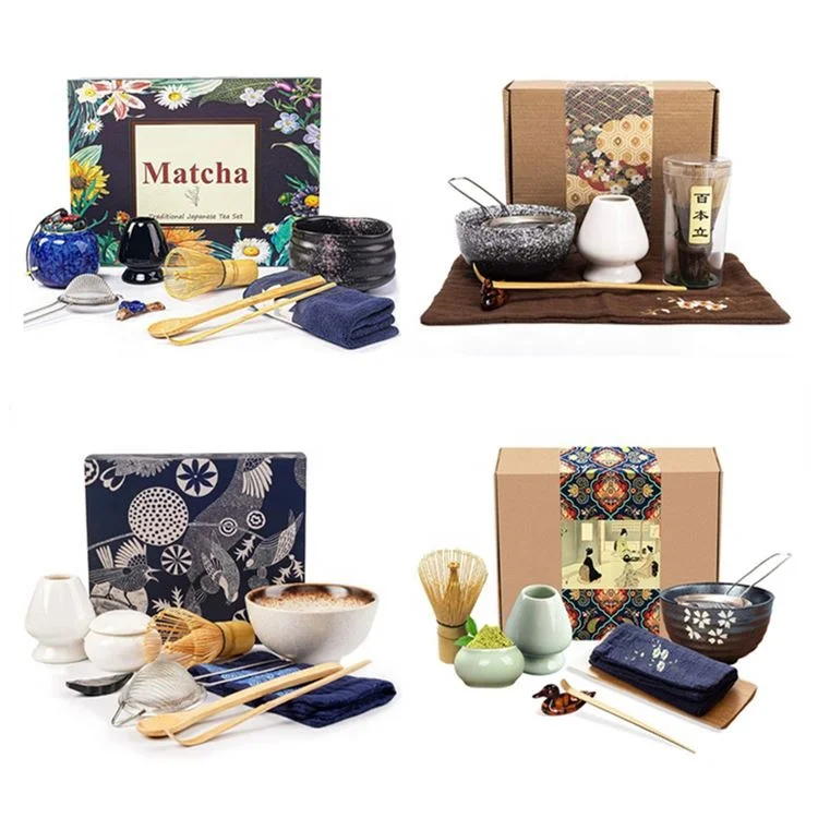 Culi Premium Japanese Tea Gift Set Accessories Including Whisk Bowl Holder and Scoop Bamboo Matcha Whisk Sets for Matcha