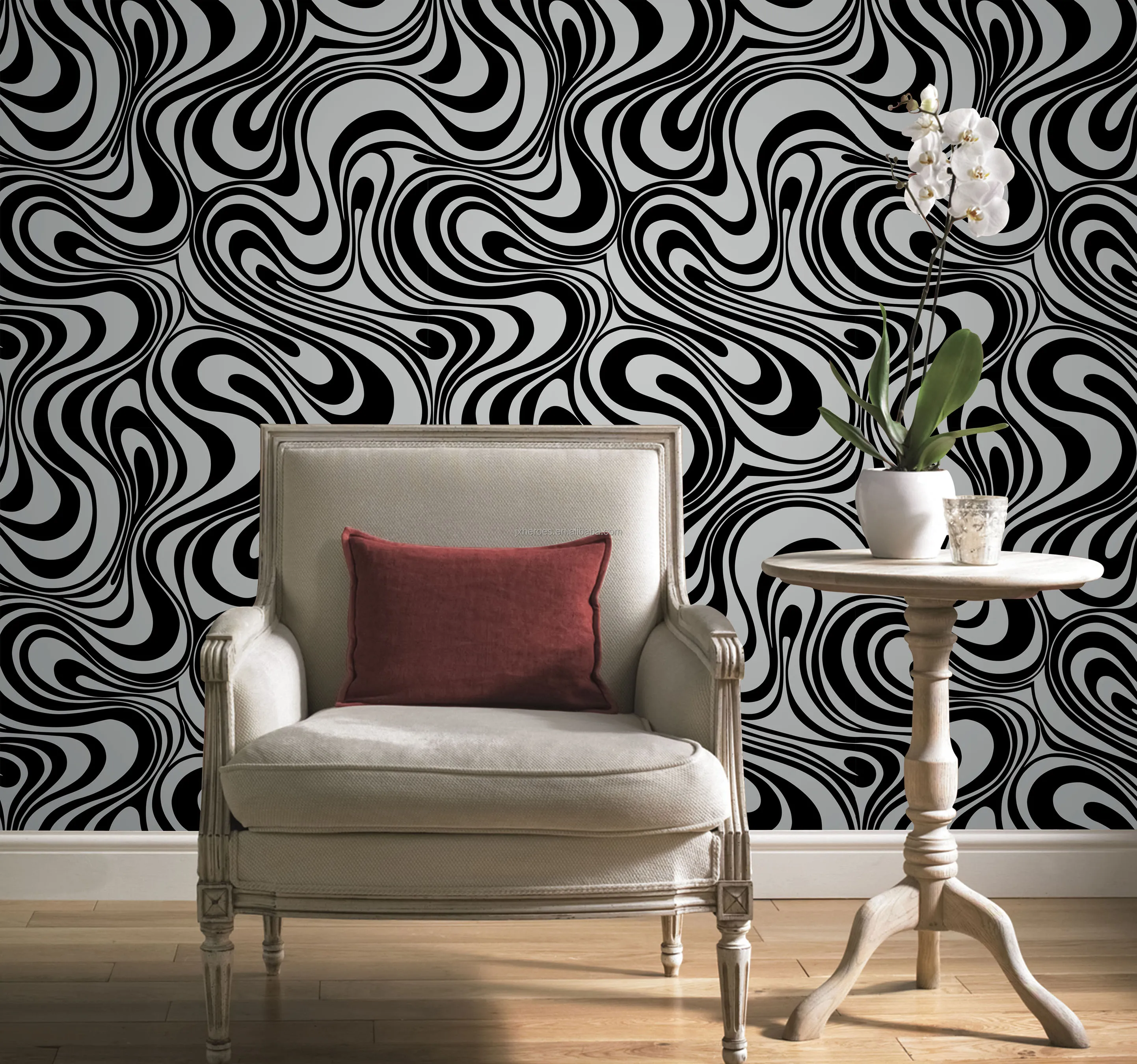 Beautiful Contrasting Zebra Pattern Luxury PVC Wallpaper Home Decoration