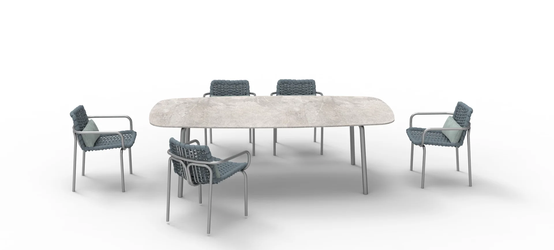 Outdoor Aluminum Structure 12 mm HPL Table Top Italian Garden Patio Hotel Cruise Resort Beach Dine Dining Table