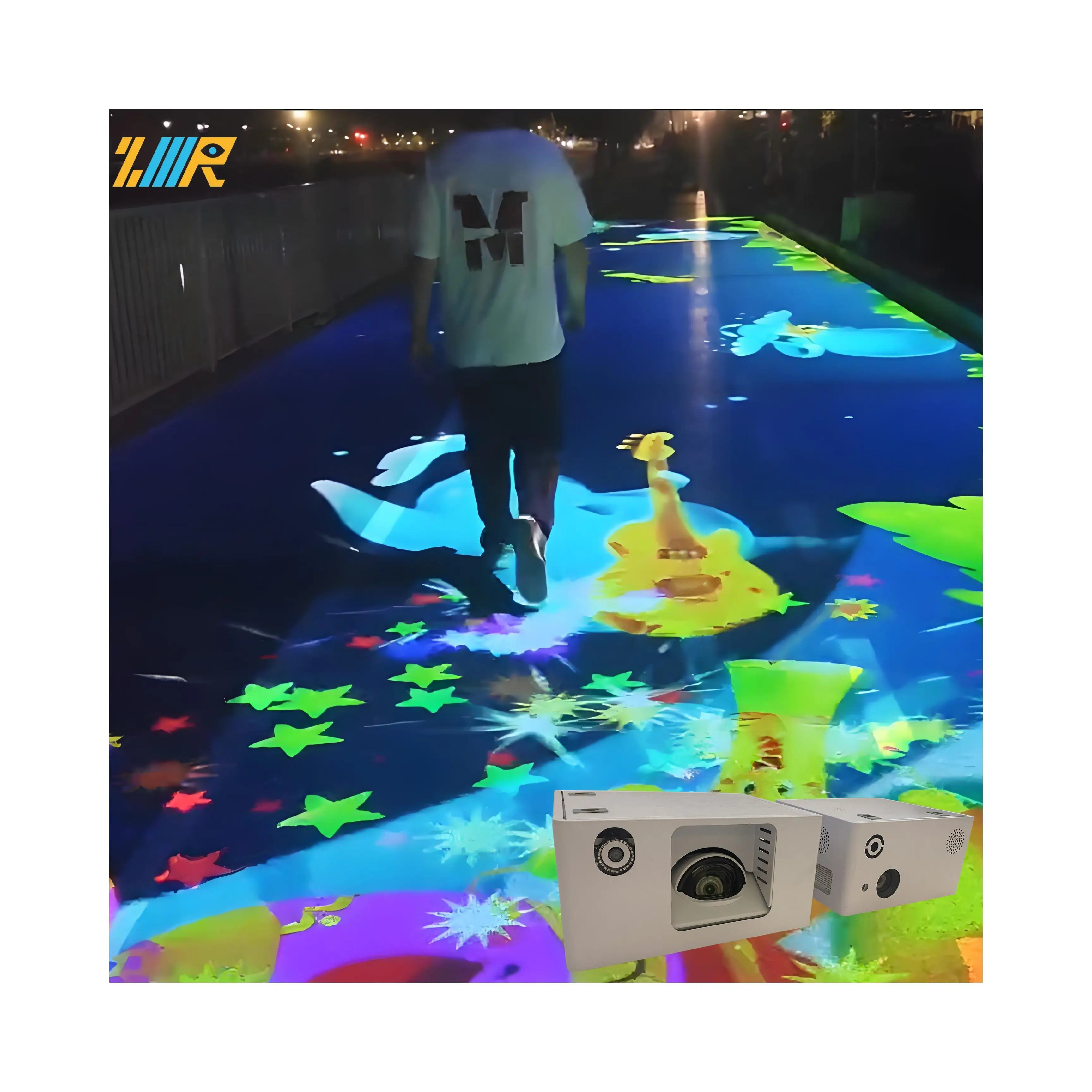 interactive floor tiles game Floor projector interact With 69 game scenes magic interactive floor projection game