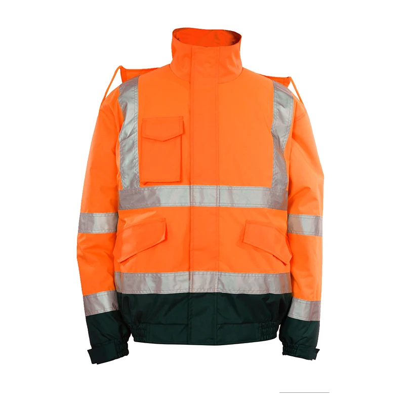 Fluorescent reflective cotton canvas work jacket to ensure safety