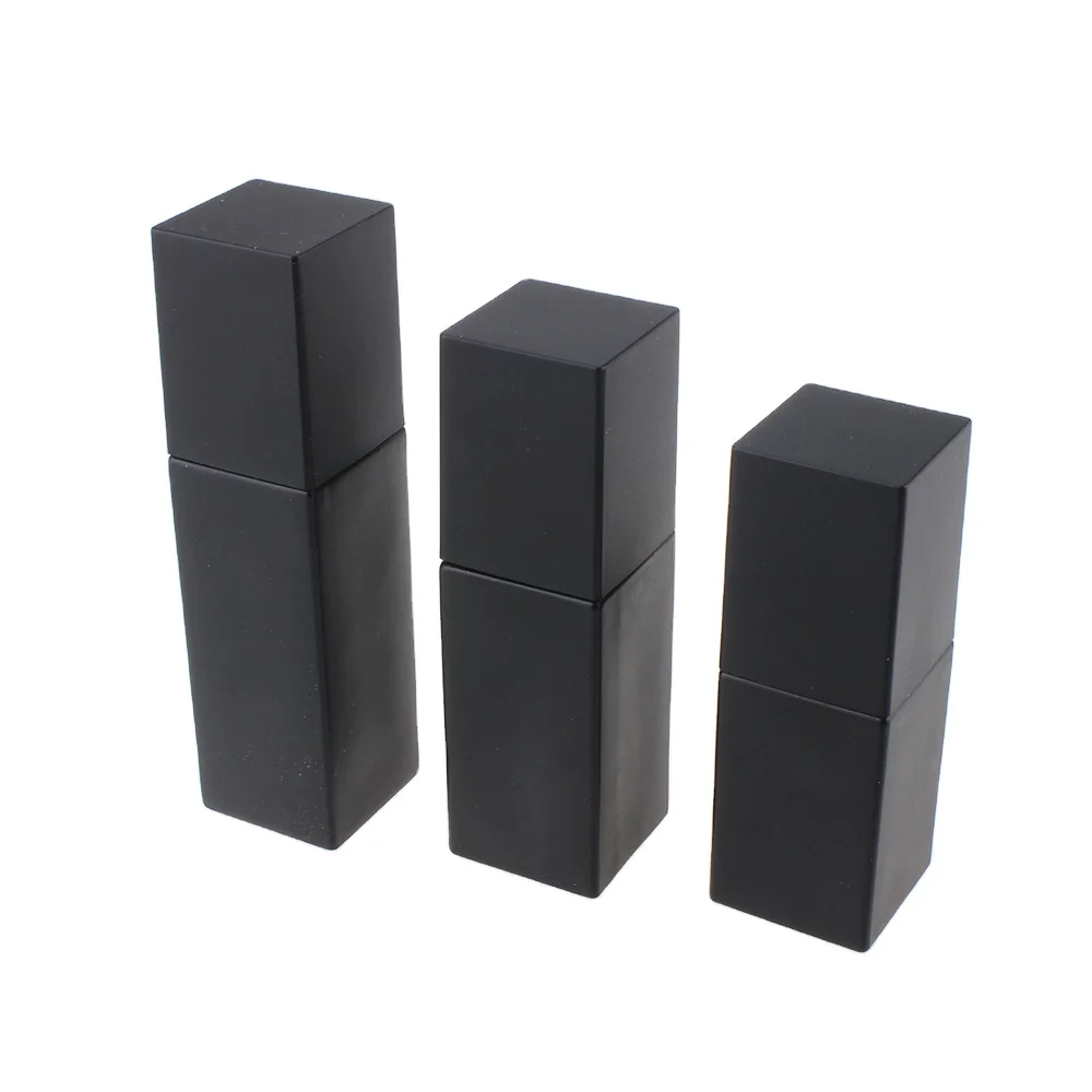 Black frosted square foundation glass bottle, lotion cream bottle for cosmetic packaging skin care