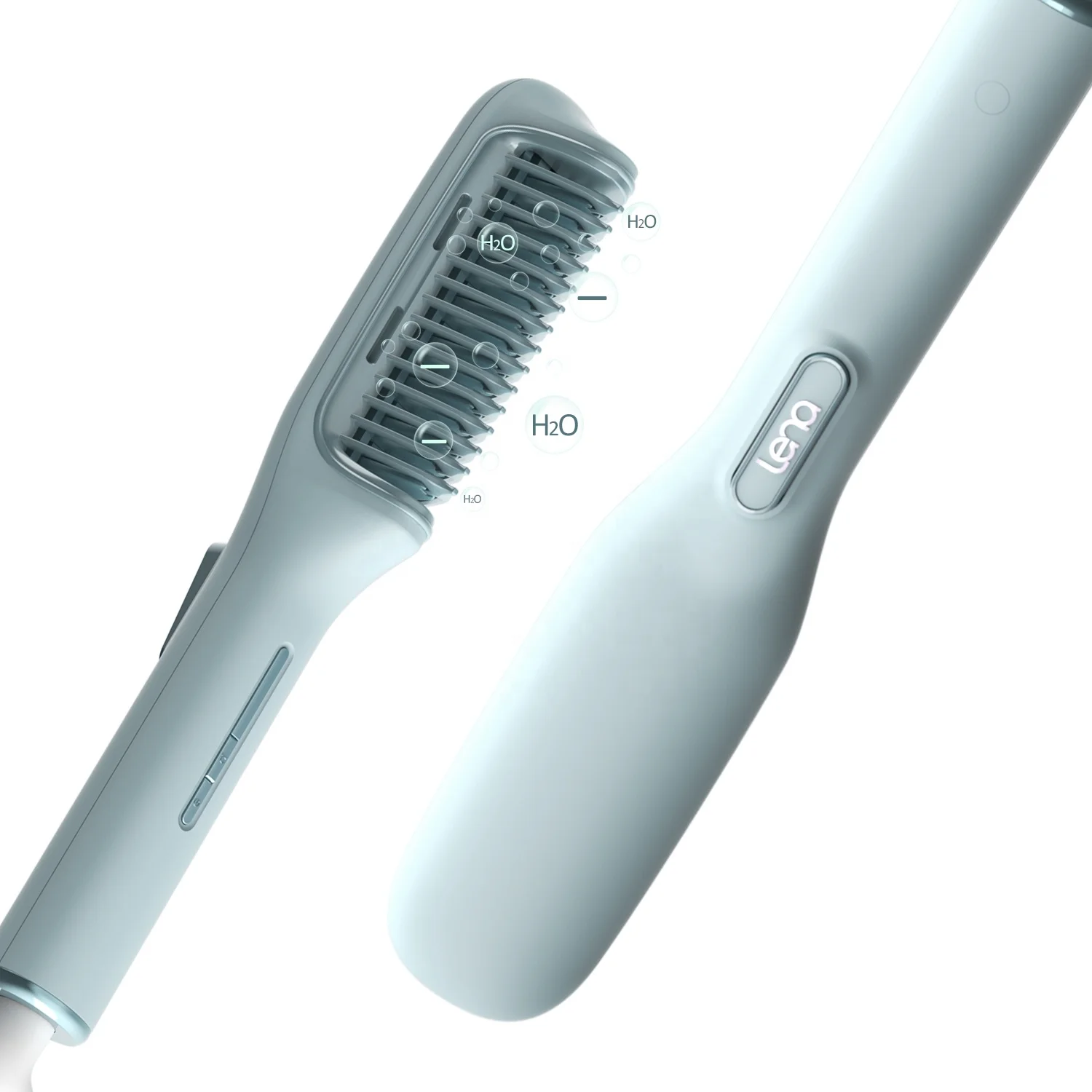 Lena Innovative Design Professional Flat Iron Comb Portable Ceramic Ionic Electric Hot Comb Hair Straightener Brush