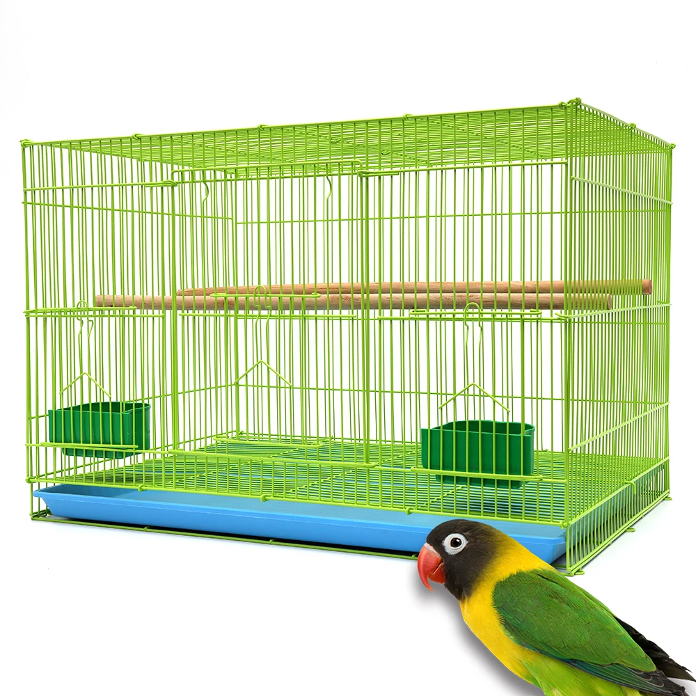 Green pet keeping small parrots bird cages metal folding wire portable bird cages sustainable large space bird cages