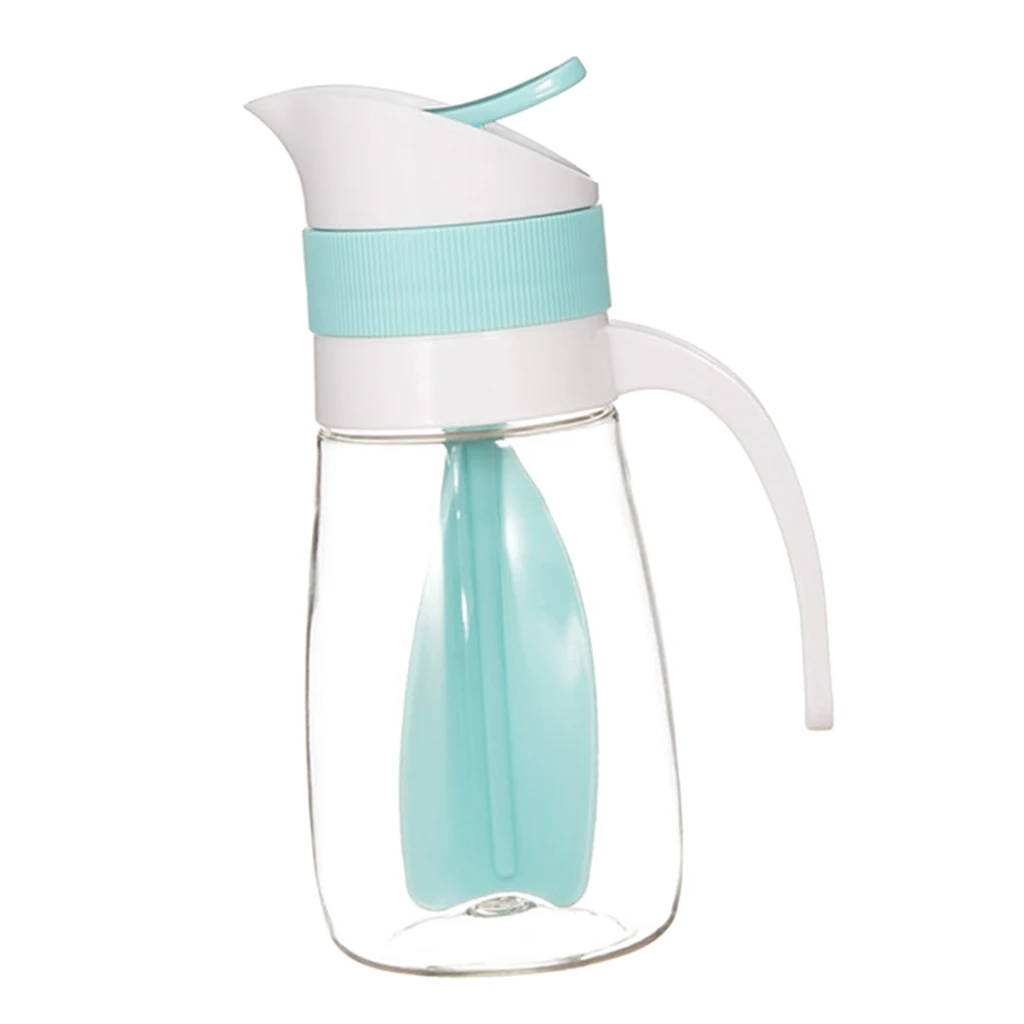 New design Plastic Top Press-Mixer Hand salad dressing shaker  and  Salad Blender with 330ML Borosilicate Glass