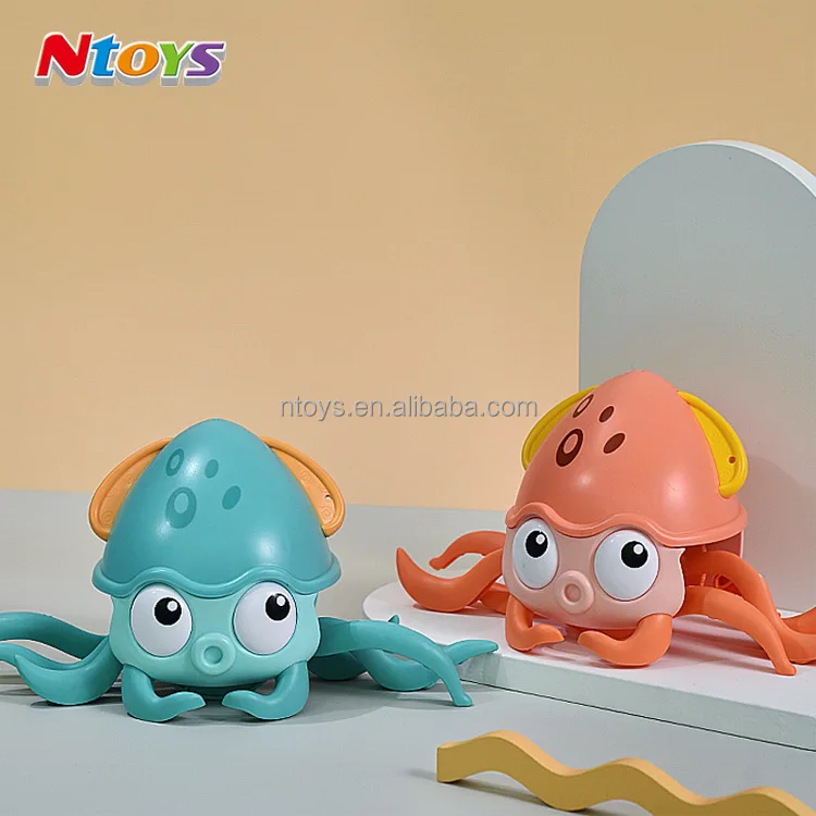 Baby Bath Toys Wind Up Line Pull Crawling Walking Octopus Toy