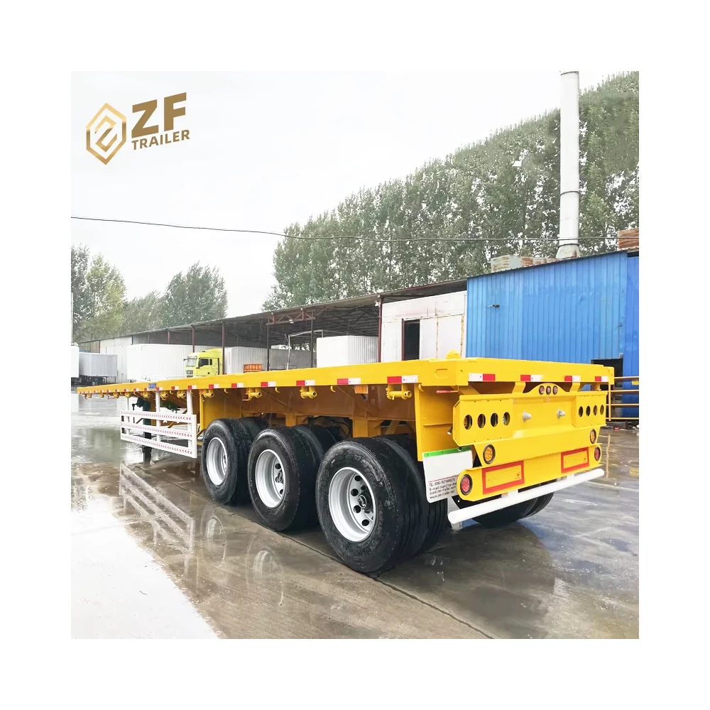 New 4 axle 40 feet Terminal transportation Used Flatbed Container Truck Trailers For Sale