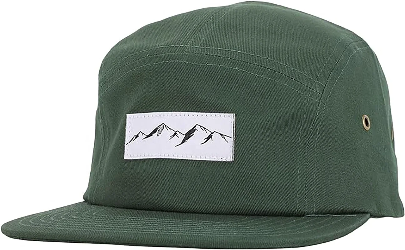 mens custom woven patch label logo waterproof water proof resistant outdoor camp running 5-panel five 5 panel caps hats for men