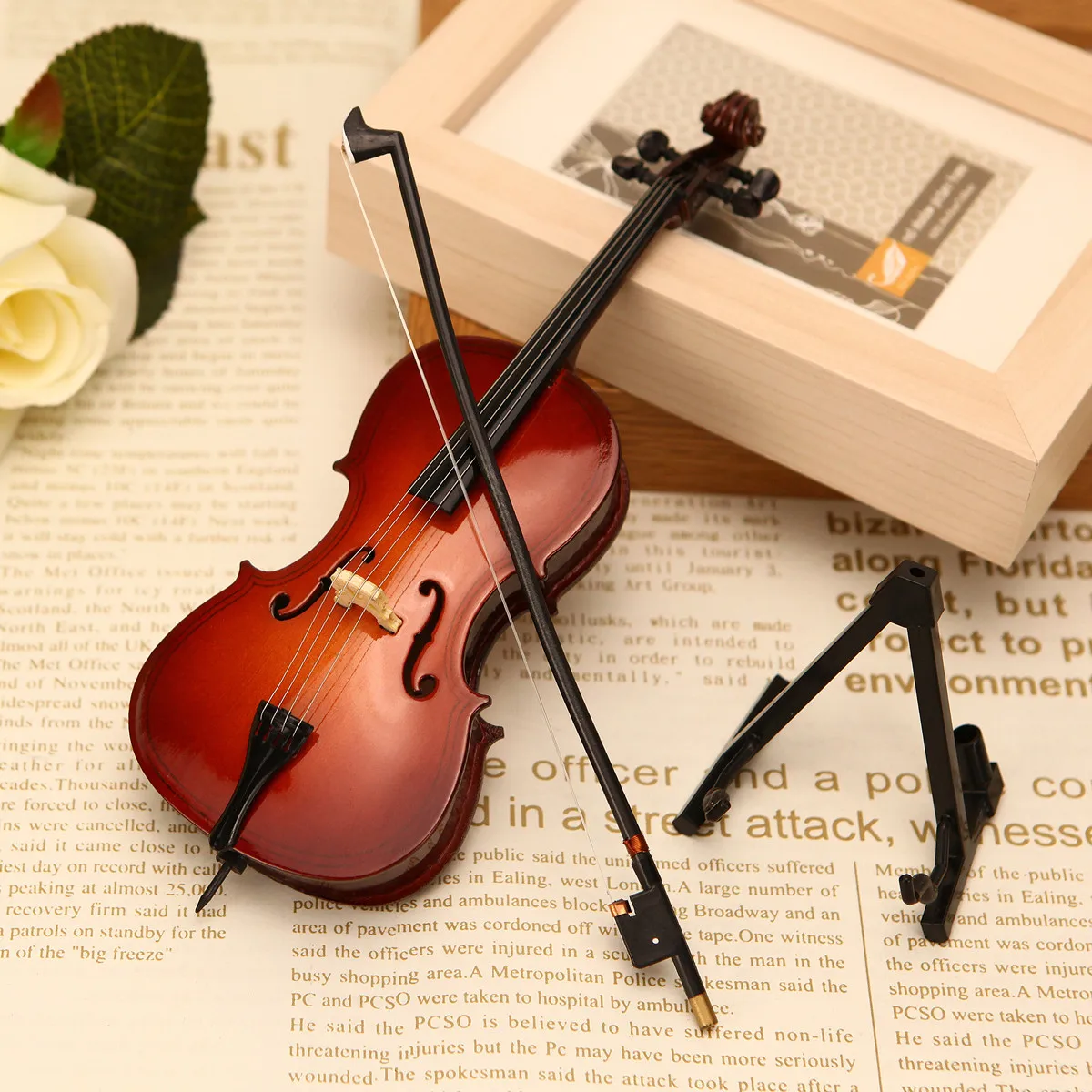 Mini Cello Model with Stand and Case Miniature Cello Musical Instrument Replica Ornaments Christmas Gift Home Decoration Gift