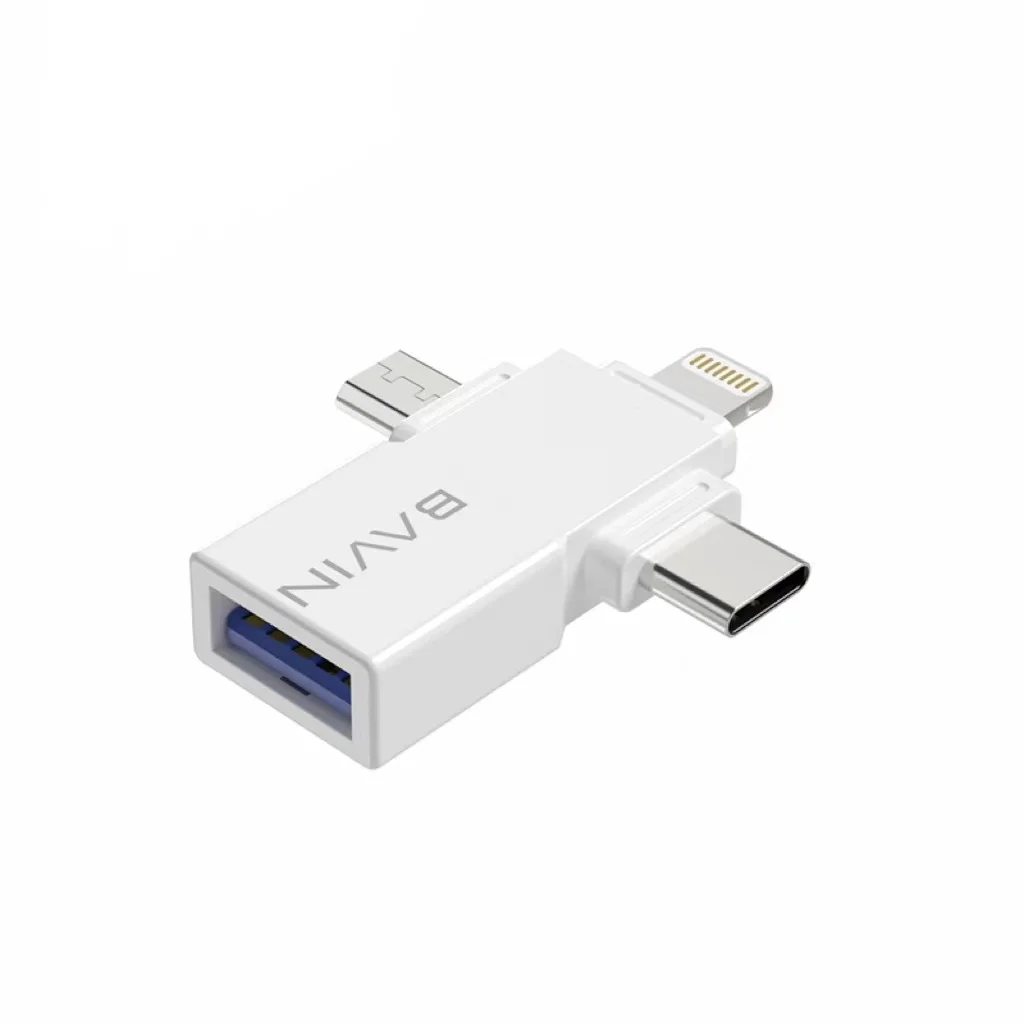 Бавин OTG-03 USB адаптер для камеры широко совместим с высокой скоростью передачи адаптеры питания «Три в одном» интерфейс зарядное устройство и