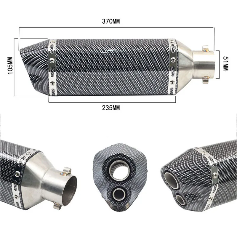 Motorcycle Universal Muffler Parts Exhaust Pipe Compatible 250cc 400 450mm ax100 for Yamaha jog YZF-R1 R6 R25 R15