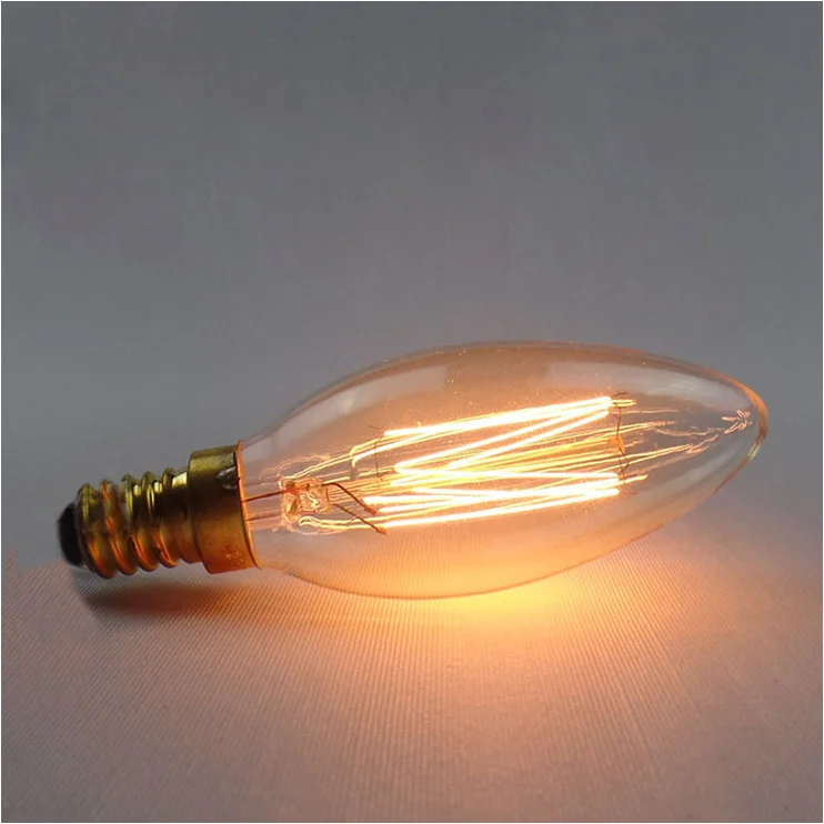 Dimmable 25W Carbon antique style light bulbs Tungsten vintage Edison lamp G35 Warm White E14 220V Candle Bulbs Lighting