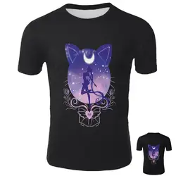 Custom anime Moon Sailor T-shirt Decoration Girl Doll Figure Office 3D printed T shirt Car Decoration