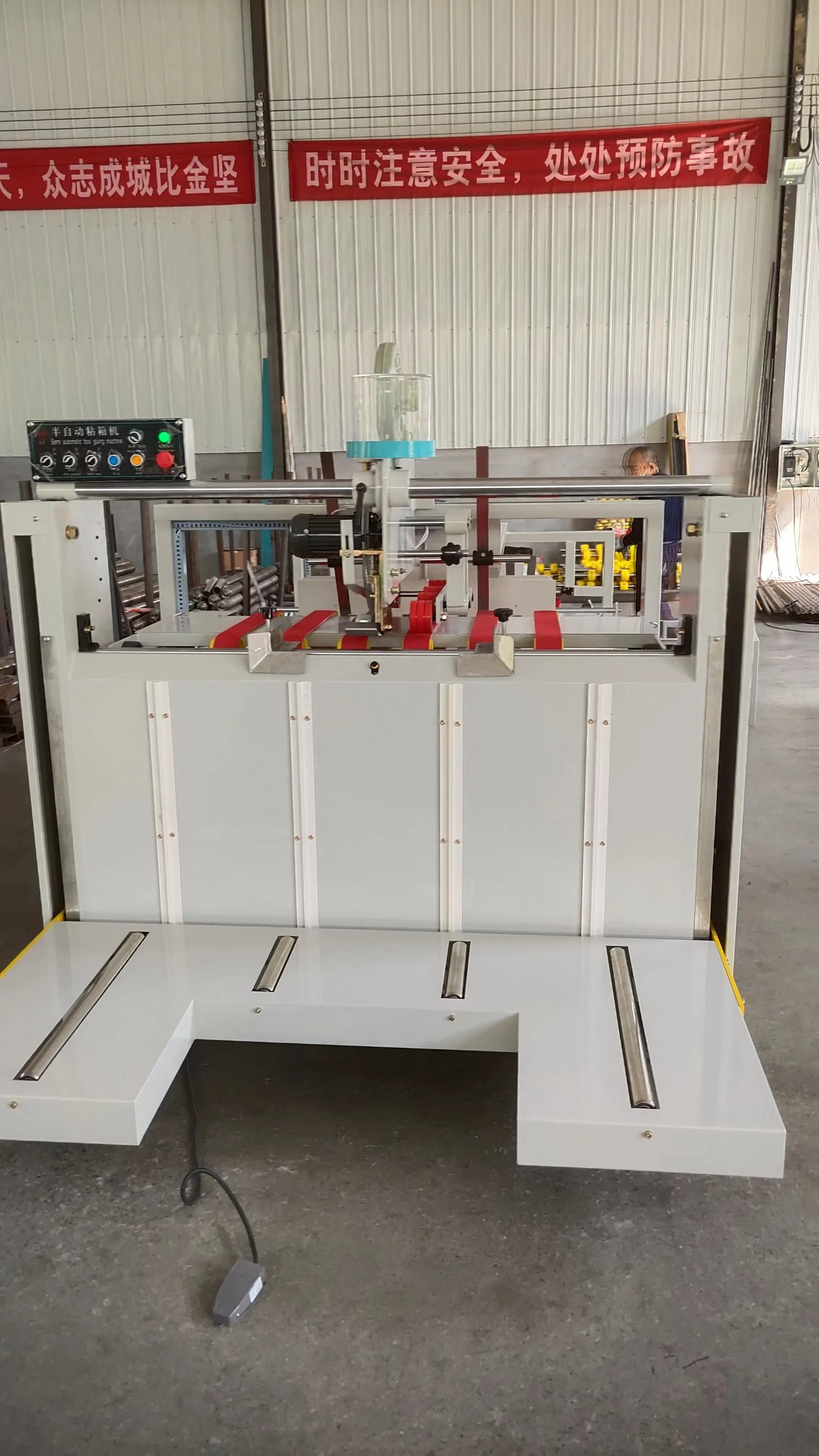 QH High Speed Semi-auto Corrugated Cardboard Folder Gluer Machine /manual glue machine