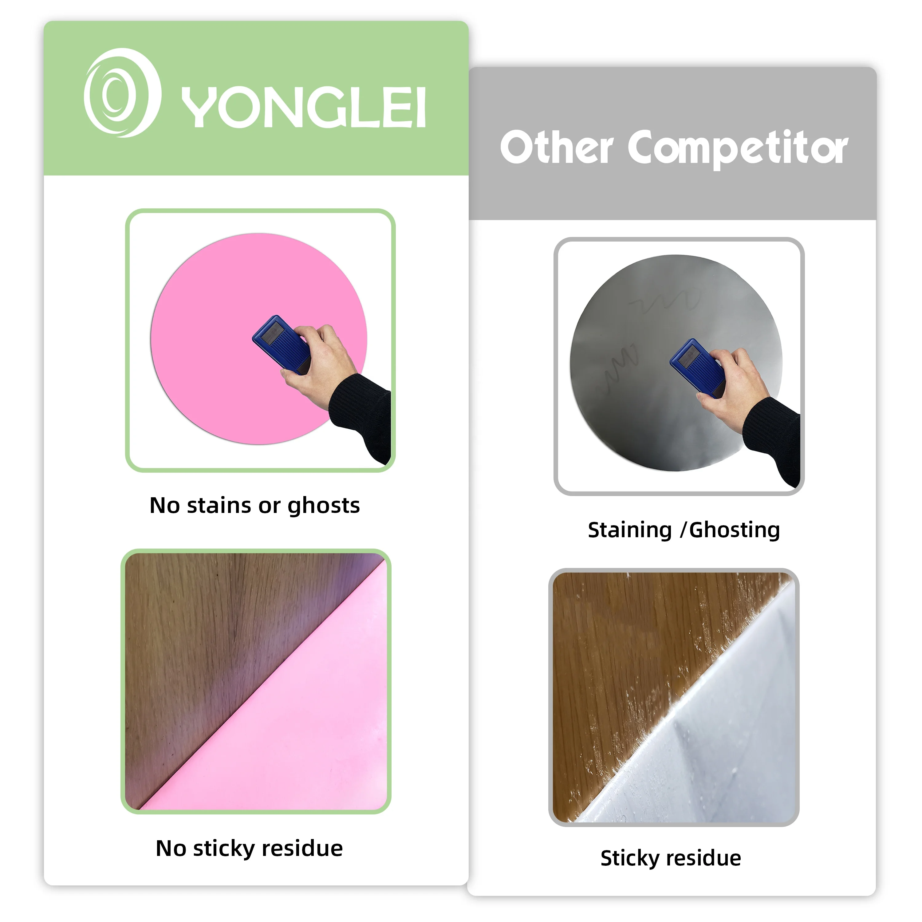 
DS1.1-3A2 Dry erase table top writing board dry erase circle removable dry erase sticker 