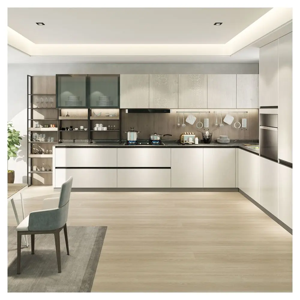 Prima Kitchen Cabinet New Design Small Steel Black Color Hardware Accessories Custom Wood Kitchen Cabinet