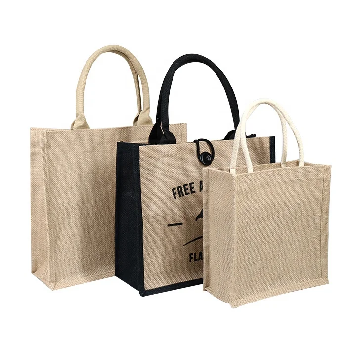 
2020 Hot Selling Eco Burlap Jute Shopping Bag Manufacturer Wholesale Custom Logo Printing 