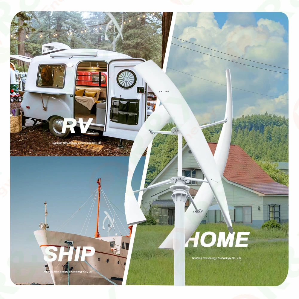 Alternative Energy Generator 3KW 5KW 10KW Vertical Axis Wind Turbine with 48v 220v AC Output  Household Kit with Controller