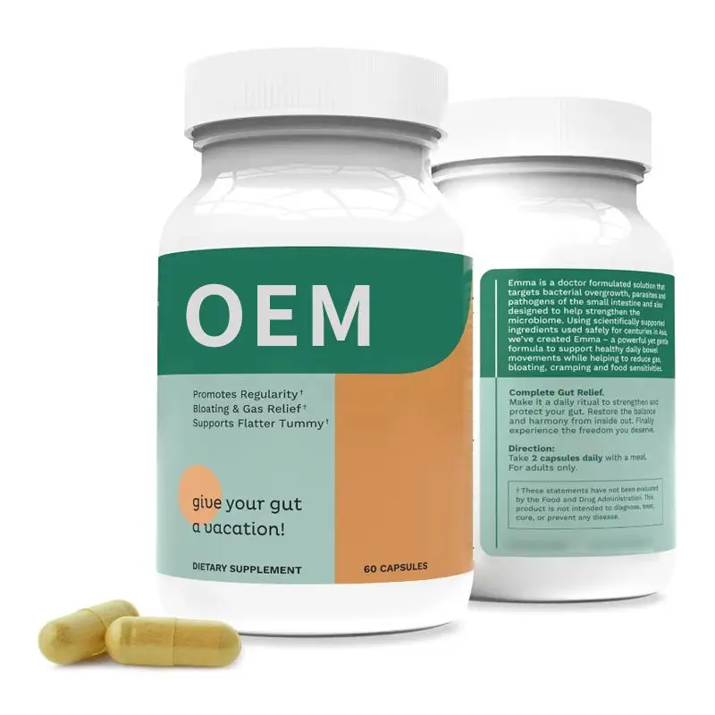 In stock gas and bloating relief constip berberine HCL OEM gut health supplement 60 capsules