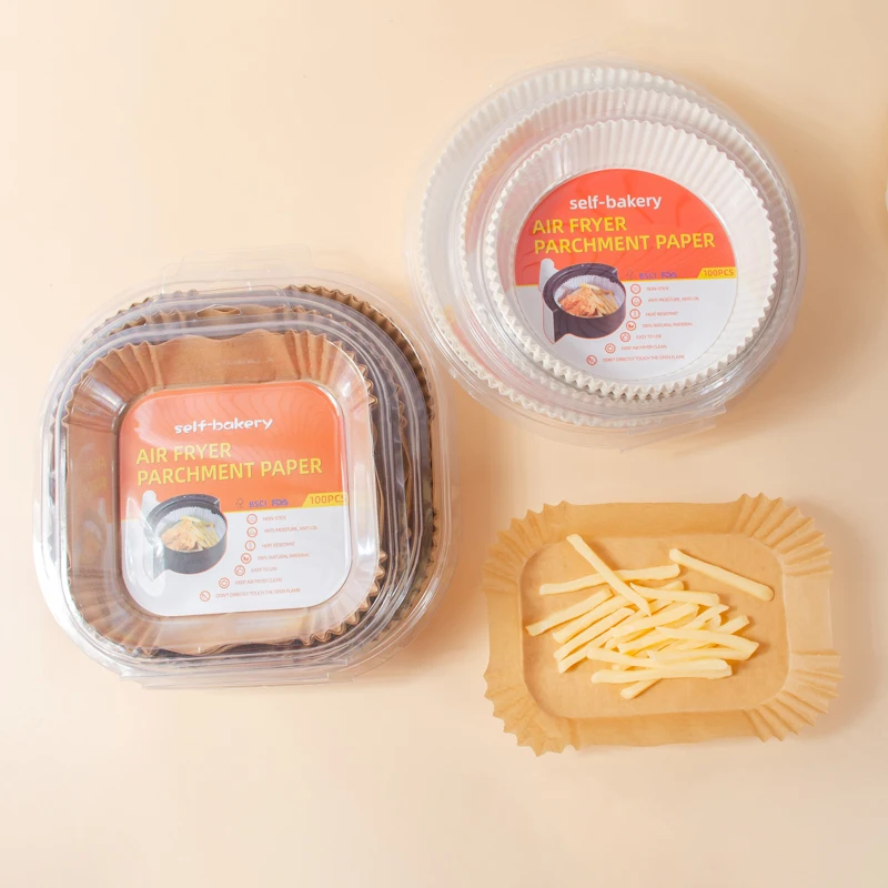 16/20/23cm non-stick food grade disposable 7.9inch 100pcs 120 pcs air fryer disposable paper liner square 9 inch