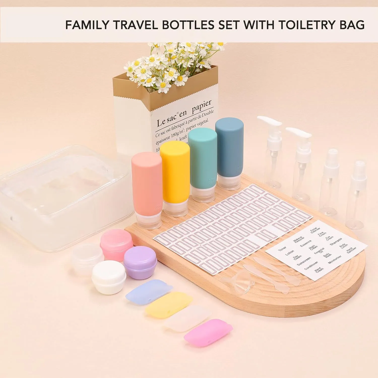 Leak Proof Silicone Travel Bottles Set, TSA Approved Containers for Toiletries Travel Size Accessories Toiletry Bag BPA Free