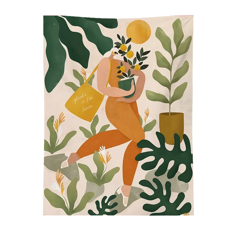 Customizable Nordic geometric abstract yoga leisure beach background cloth hang tapestry wall decoration poster hanging painting