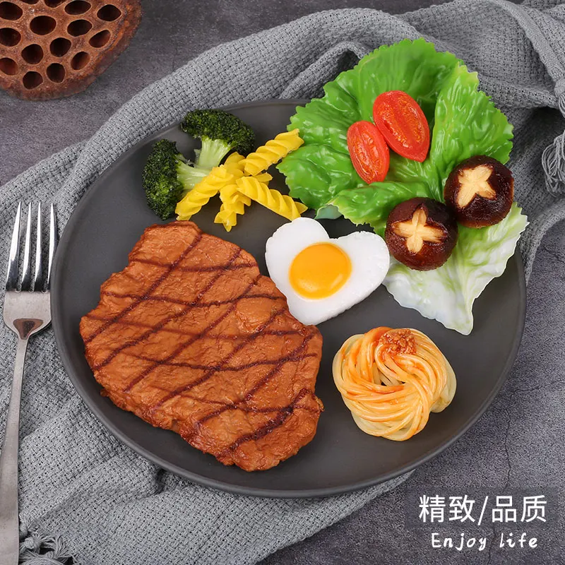 Artificial Fake Steak Simulation Food Fake Cooked Roast Beef Meat for Kitchen Market Display Photography Props