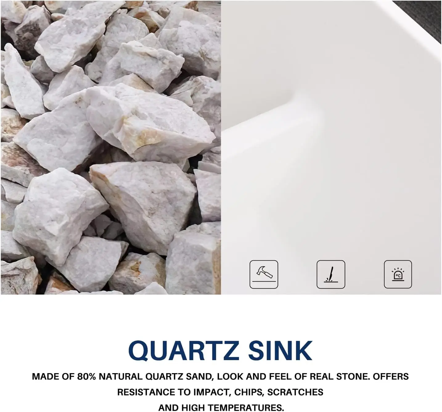 High quality durable Low Divide sink Top Mount Double Equal Bowl Quartz Kitchen Sink in Black