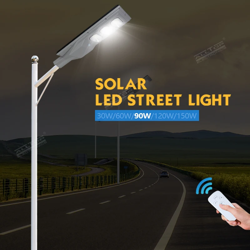 ALLTOP Road Ip65 Outdoor Waterproof Street Lamp 30w 60w 70w 90w 120w 150w Motion Sensor Solar Led Street Light