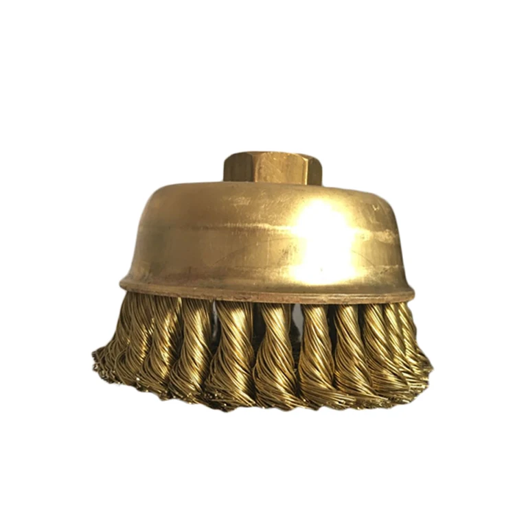 Non sparking brass knot wire cup brush
