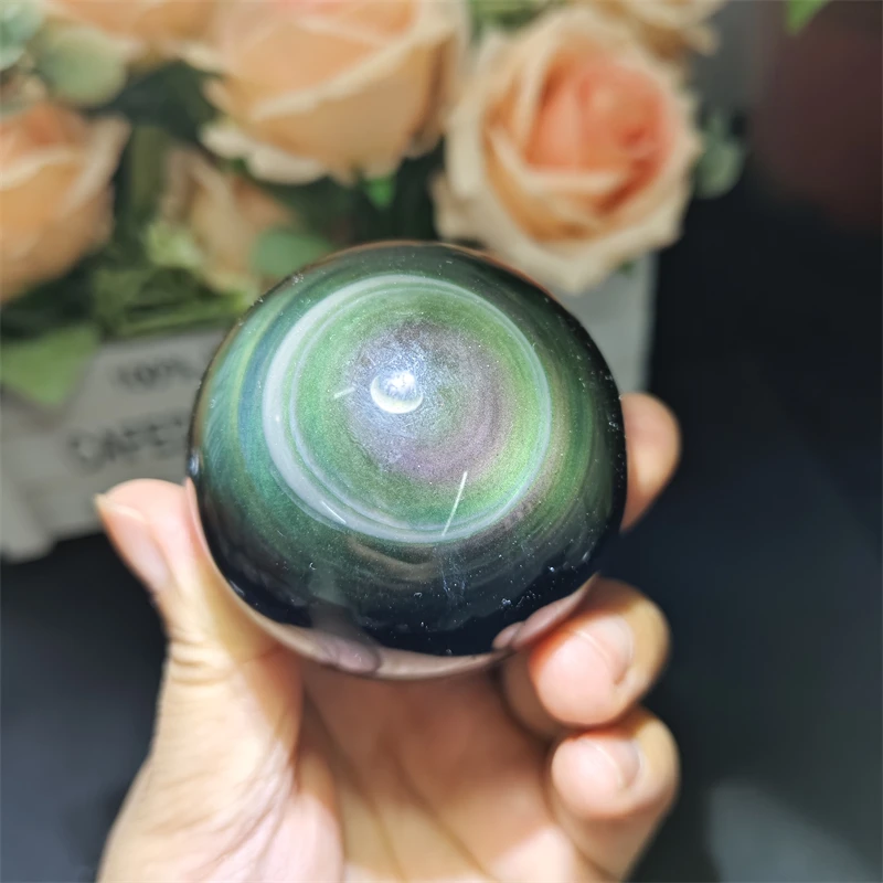 Kindfull Wholesale High Quality Rainbow Obsidian Sphere Healing Stones Ball For Meditation