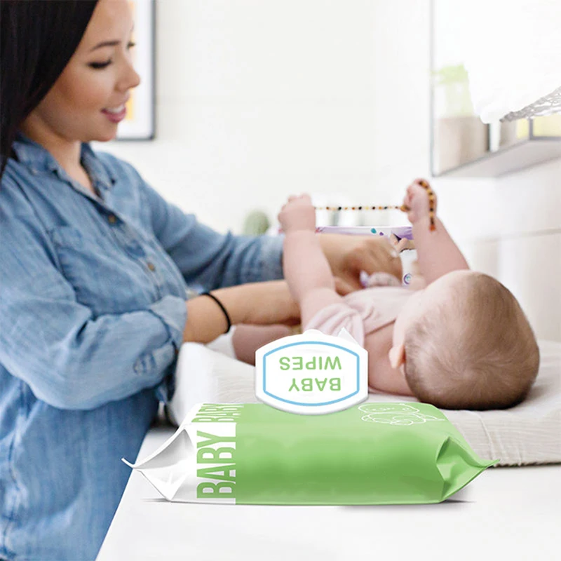 Wholesale Free Sample Sensitive Baby Face Wipes 80pcs 99.9 Pure Water Baby Products Wet Wipes