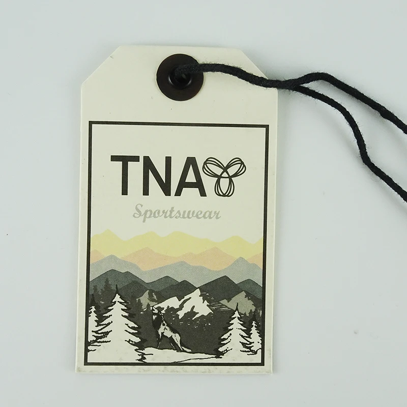 Custom Design FSC Certified 350gsm Matt White Paper Tag  Hang Tags for Clothing