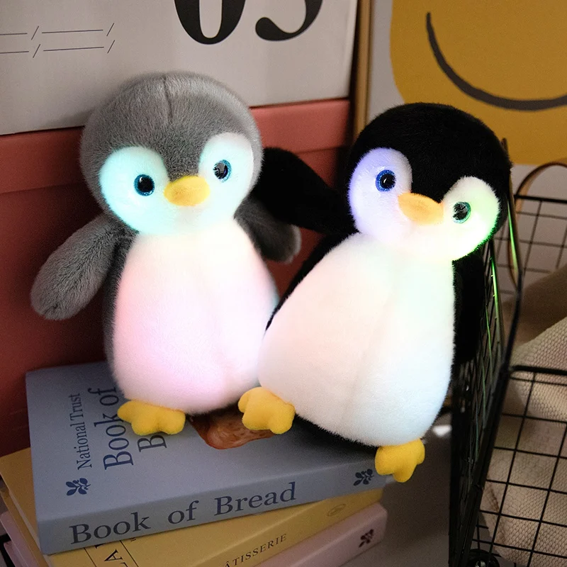 Wholesale Custom Luminous Penguin Plush Animal Toy Soft Cotton Fabric with LED Lights Cute Style for Kids PP Filling