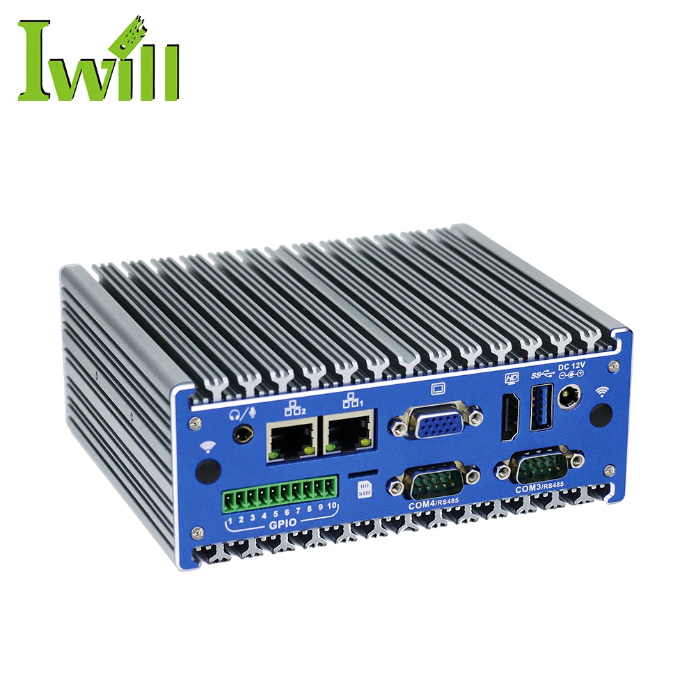 j1900 industrial embedded  pc quad core industrial box pc  rs485 com ddr3l TPM fanless barebone system