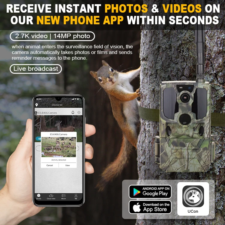 14 MP HD Waterproof 4G Animal Surveillance Monitor Wide Detection Deer Hunting Trail Camera Cloud