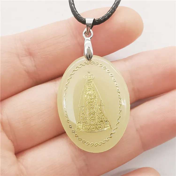 18k Gold Virgin Necklace glow Pendant custom logo necklace pendant Catholic necklace  icon