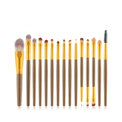New Makeup Brush Best Selling Creative Fashion Makeup Brushes Cosmetic 15Pcs Kabuki Champing Gold Makeup Brush