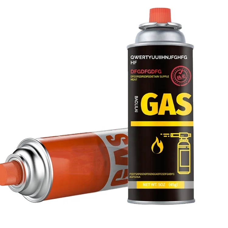 China Hot Sell Aerosol Camping Portable Butane Gas Lighter Refill and Butane Gas Cartridge and Fuel Canister